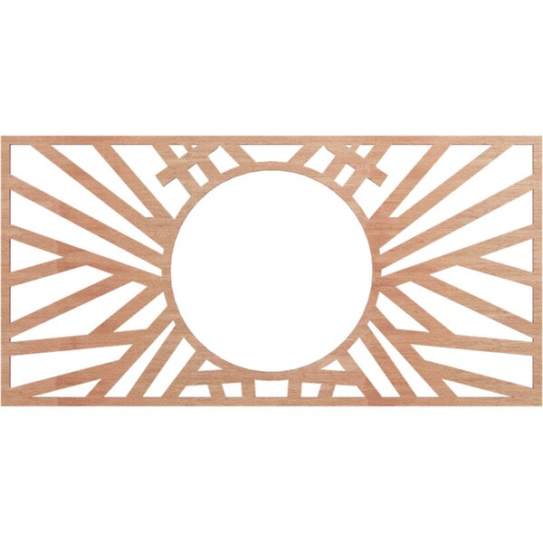 Ekena Millwork Hoover Wood Fretwork Pierced Ceiling Medallion, Cherry, 24"W x 12"H x 8 7/8"ID x 3/8"T CMWP24X12X0375HOCH - main